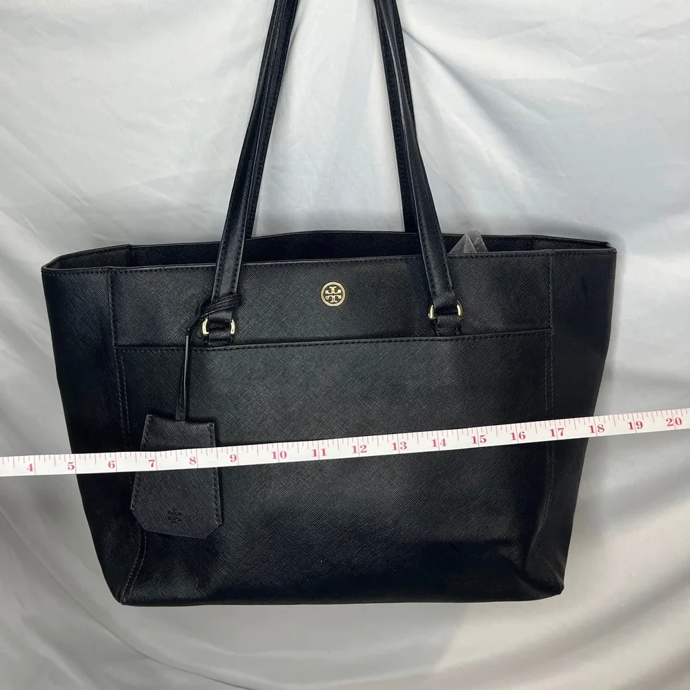 Tory Burch Tote Bag Black Saffiano Leather Shoulder Bag‎ Work Travel